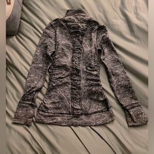 Rush Jacquard Black White Cypress Kiss 1/4 Zip Long Sleeve Lululemon size 4